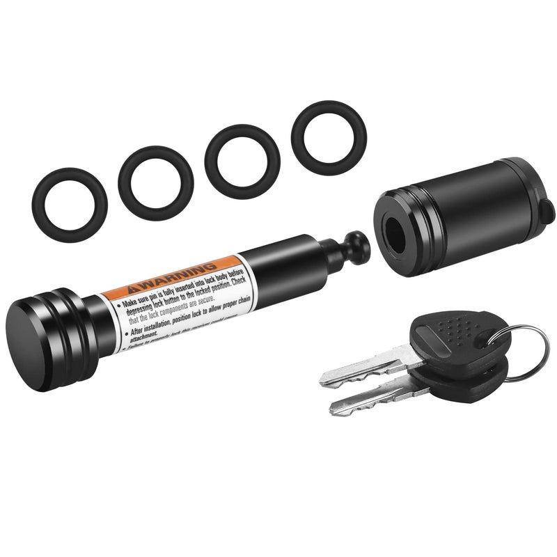 METOWARE Trailer Hitch Lock - 5/8" Dia Locking Hitch Pin, Anti-Theft Trailer Receiver Lock, Fits 2" Receiver Tubes, Class III & IV Hitch Receivers, Black (1 Pack) - Image 1